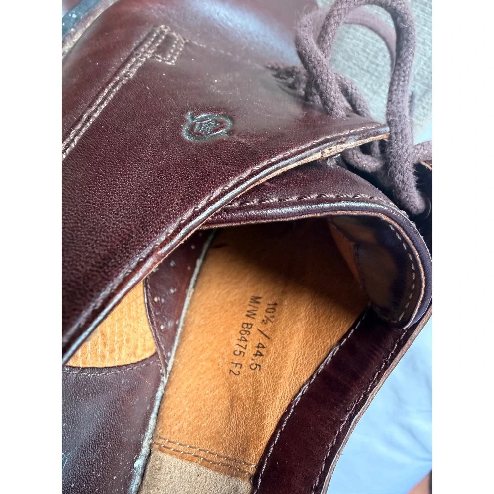 Born Mens Leather Oxford Shoes Burgundy Brown Lace Up B6475 10.5 M/W EU 44.5